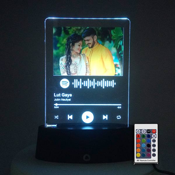 LED Lamp Personalised with 16 Colors and UV Printed (Spotify Inspired)