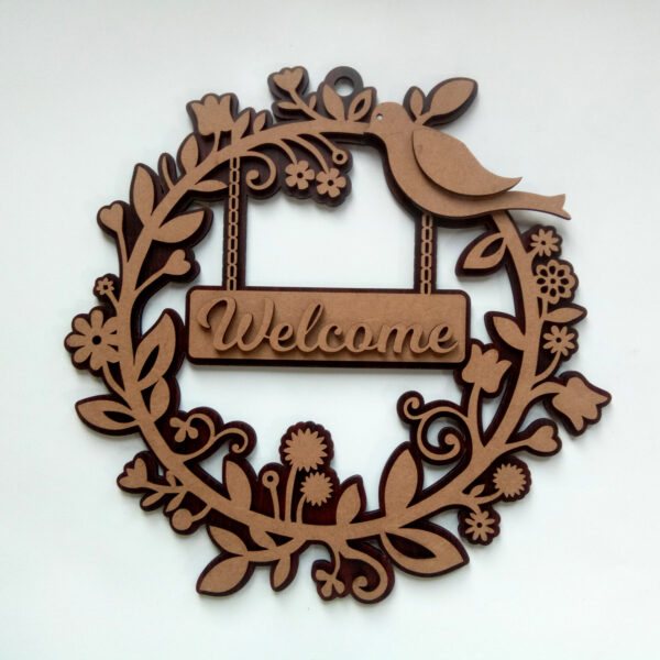 Laser Cut MDF Flower Design Wall Frame for Home Decor